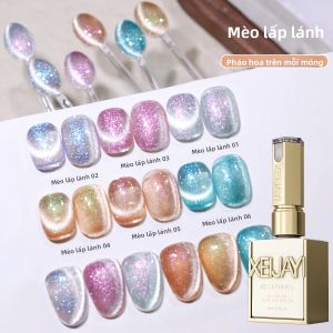 Bộ Sơn Gel Móng Mắt Mèo Lấp Lánh XEIJAYI 6 Món 15ml Bán Vĩnh Cửu Dùng Đèn UV/LED Làm Nail Nghệ Thuật Tại Nhà Hoặc Salon Có Thể Ngâm Tẩy.