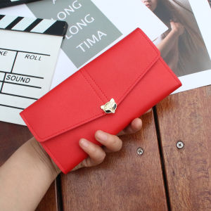 Fashionable Long Soft Leather Wallet for Women Large Capacity Handheld Bag Ladies Fox Pattern Clutch Purse Korean Style Handbag