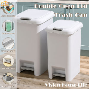 Vision 8L/10L/15L Foot-on Trash Can with Lid Household Pedal Garbage Can with Cover Kitchen Waste Bin Large Capacity Foot Pedal Sorting Bins