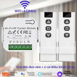 Công Tắc Rèm Thông Minh Tuya WiFi RF433MHz Điều Khiển Từ Xa Hoạt Động Với Ứng Dụng Smart Life Alexa Google Home Cho Động Cơ Rèm Cuốn