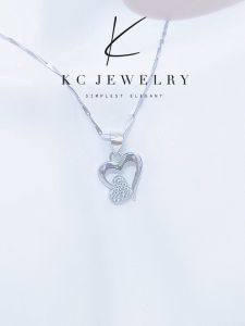 KC Jewelry S925 Silver - White Gold Plated Diamond Twilight Love Pendant