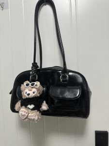 Dizzy Needle Xu Yunzhen Same Style Bowling Bag South Korea Blogger Minority All-Match Boston Tote Bag Underarm Shoulder Bag