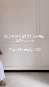 Jumbo Kulot High Waist Putih Jeans Big Size 27-42