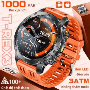 Đồng Hồ Thông Minh T-Rex 3 GPS Dành Cho Nam Màn Hình HD 175 Inch Pin 1000mAh Đèn Pin LED 3ATM Đồng Hồ Thể Thao Gọi Điện Bluetooth Chống Nước Có Chức Năng Theo Dõi Nhịp Tim
