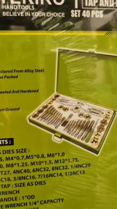 Alat Snai dan Tap Ulir Baut Senai Tekiro Tap and Dies Set 40 Pcs