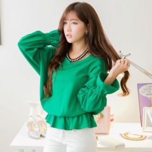 CFBOUTIQUE Korea Summer Trumpet Dolman Sleeve Blouse