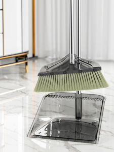 JIFANPAUL | Transparent Luxury Soft Bristle Broom and Dustpan Set for Home Use