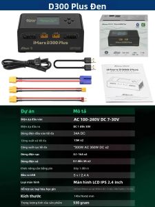 Bộ Sạc Thông Minh Gens ACE IMARS D300 Plus Bộ Sạc Cân Bằng Pin LiPo Hai Kênh Cho Máy Bay RC FPV Car Drone