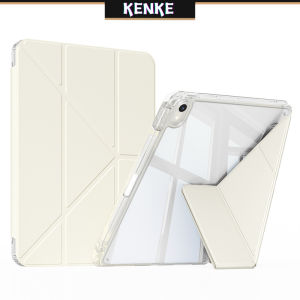 KENKE ipad Case Transparent case With Right pencil slot for ipad pro 11 inch 2nd 3rd 4th gen （2020/2021/2022）ipad air 4th gen air 5th gen ipad 10 gen mini 6 ipad 9th 8th 7th gen ipad pro 12 9 inch case Y folding cover Acrylic hard shell tablet bag