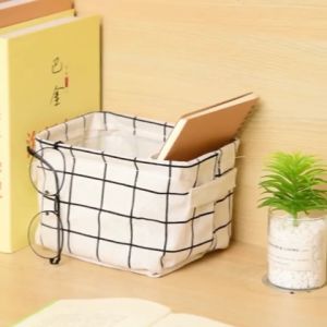 Ready Stock Rectangle Foldable Lightweight Small Cheap Cute Fabric Basket Bucket Box Storage Wardrobe Closet Table Desk Organizer Home Bedroom Bathroom Toilet Office Kid Socks Stationery Cosmetic White Grey Black Green Yellow Arrow Grid Whale Animal