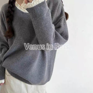 เสื้อสเวตเตอร์ถักแขนยาวหลวมๆ อบอุ่น สไตล์หวาน วินเทจ สำหรับฤดูใบไม้ร่วง/ฤดูหนาว เสื้อคลุมกันหนาวแบบสวมหัว