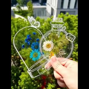 20Pcs Transparent Dried Flower Bookmarks DIY Herbarium Pressed Flower Page Bookmark Manual Stickers Flower Page Clip Decorative