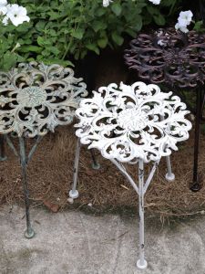 Outdoor Garden Iron Art Flower Pot Rack Decorative Plant Holder Metal Structure Mobile Stand American Country Style