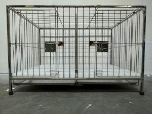2×3×2 2doors (1/2x1/2 framed) stainless 304 dog cage