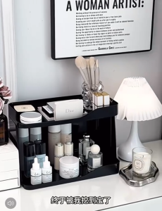 ❣️SPACEIDEAS❣️ 2 Tiers ABS Perfumes Holder Perfumes Stand Makeup Stand Makeup Holder Cosmetic Stand Cosmetic Holder Desktop Organizers Rack Countertop Organizer Storage Cosmetics Organizer Perfumes Organizer Office Table Organizer Study Table Organizer