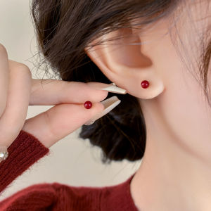 Lucky Clover Red 999 Silver Earrings