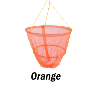 JSFUN 1pc Pink Orange Green Blue Four Color Fishing Net Portable Crab Drop Net Trout Folding Net with Net Bait Bag Rope