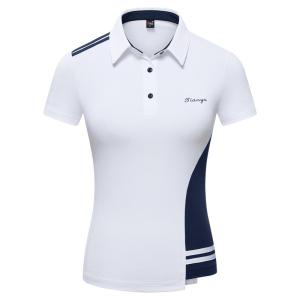 TTYGJ | Summer Womens Short Sleeve Golf Polo Shirt Splicing Design