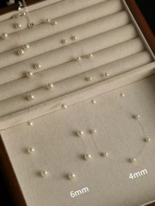 Ruying Fan Style 925 Sterling Silver Pearl Invisible Fishing Line Necklace Elegant Choker Fashion Jewelry for Women