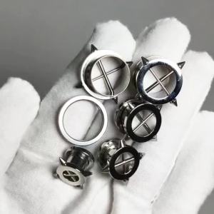 1PC 316L Stainless Steel Silvery Ear Gauge Cross Taper Ear Plug Tunnels Expanders Earring Gauge Plugs Piercing Jewelry 8mm-16mm