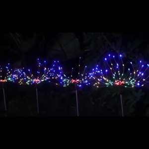 4pcs/Set Solar Firework Lights Hari Raya Lights Outdoor Waterproof 8 Modes Lighting For Ramadan Hari Raya Decoration