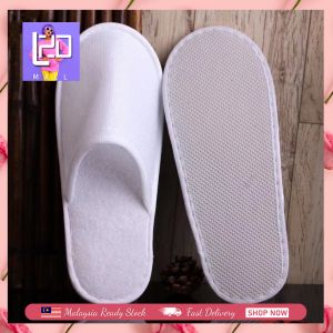 4mm 1 Pair White Toweling Open Closed Toe Slippers Hotel Disposable