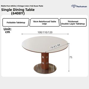 Pashaman | Full Support Home Small Apartment Luxury Extendable Slate Square Folding Dining Table