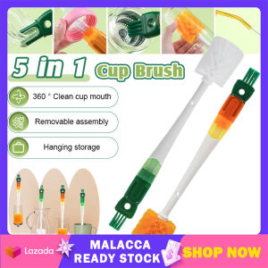 5 in 1 Soft Silicone Bottle Brush Cleaning Brush Tools 360 Degrees Rotate Wash Cup Brush Baby Bottle Milk Bottle Lid Groove Berus Pelbagai Fungsi Berus
