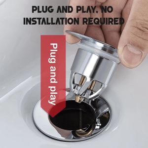 【On Sale】หัวเด้งอ่างล่างหน้าท่อระบายสแตนเลสสตีลสำหรับใช้ในห้องครัวหัวเด้งตะแกรงอ่างกันการอุดตันแบบสากล