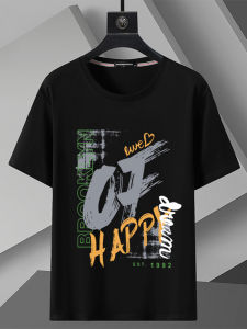 plus Size Mens T-Shirt Loose Fit Short Sleeve Summer Trendy Brand Ins Oversize Half Sleeve Letter Print Casual round Neck Tee