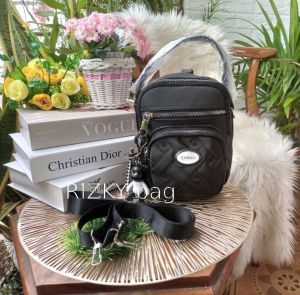RIZKY BAG COLLECTION - Tas 3 in 1 Wanita Waterproof Nylon - Tas Ransel Mini - Mini