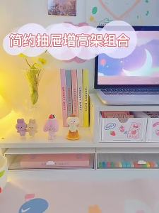 Dual Screen Monitor Elevating Desk Organizer