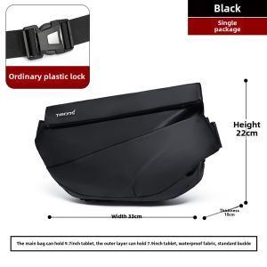 Tanmesso Shoulder Messenger Bag Large Capacity Trendy Waist Bag Motorcycle Chest Bag Shoulder Bag Magnetic Buckle Backpack Men