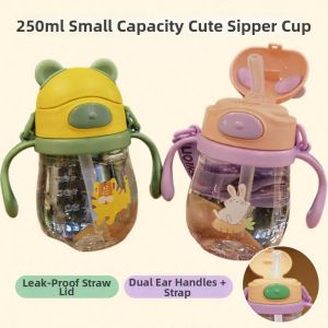 Cartoon Portable Sippy Cup with Handle 250ml
