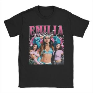 Emilia Mernes Vibes Retro Womens T-shirt Retro Pure Cotton Round Neck T-shirt Plus Short Sleeve Casual Fashion Womens Top