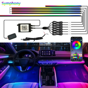 Dải Đèn LED Neon RGB Symphony 6/10/18 Trong 1 Đèn Nội Thất Xe Hơi Đèn Acrylic Điều Khiển Bằng Ứng Dụng Dành Cho BMW Tesla Model 3 Y S X