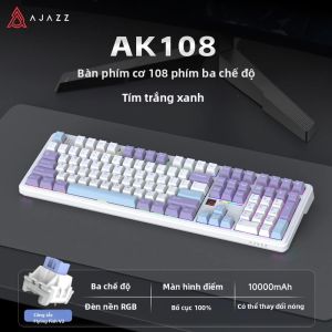 AJAZZ | Bàn Phím Cơ Chơi Game AJAZZ AK108 108 Phím - Có dây/BT/Không Dây 2.4G Hỗ Trợ Thay Nóng Kích Thước Đầy Đủ Tương Thích Máy Tính Để Bàn/laptop