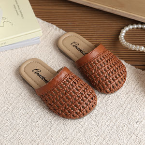 Weave Hollow Out Head Cover Slippers Beach Vacation