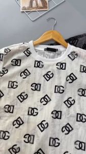 Áo thun nam nữ cổ tròn phối họa tiết đẹp chất vải nhung rách cá tính trẻ trung đường phối mẫu mới DVFASHION