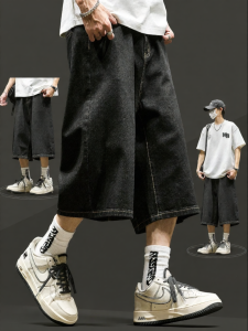 SZON | Summer American Washed Loose-fitting Mid-calf Jeans Shorts