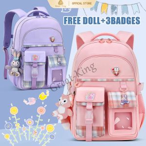 Bagpack For Kids Girls Stuffed Toy Cartoon Princess Schoolbag Children Cute Stickers Backpack 6-14Years Old