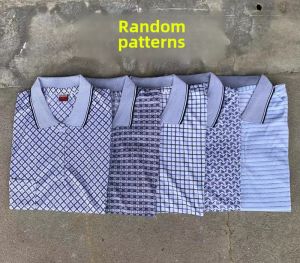 Summer Casual Short Sleeve T-Shirt for Middle-Aged Men Real Pocket Turn-Down Collar Dad Clothes Grandpa Clothes Fashionable City Business Casual Striped Pattern