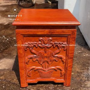 Kỷ vuông đế bát hương mẫu hoa Sen cao 16 18 20 cm trang trí nhà cửa phòng thờ