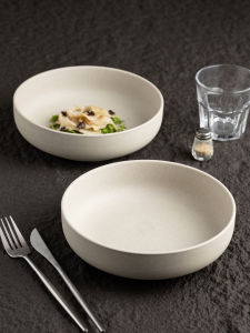 ZHIMENG | Rustic Deep Dish Coarse Earthenware Plate