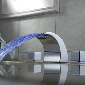 BANGPU | Separate Type Ceramic Basin Faucet Full Copper Cold and Hot Dual Handle 3 Hole Rotatable