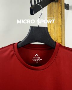 เสื้อกีฬาสีพื้น เสื้อกีฬาไมโครสปอร์ตคอกลม (กระเป๋าเงิน: สีพื้น)