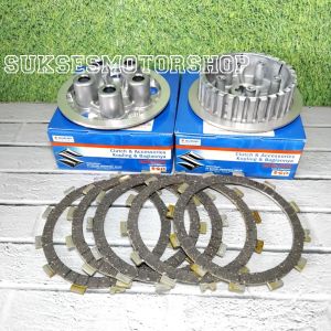 Paketan kampas kopling + kaki 5 kopling + lawan suzuki satria fu karbu old new barong