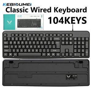 Kebidumei | KEBIDUMEI 104 Keys Classic Wired Keyboard USB Gaming Keypad Ergonomic Standard Keyboard Computer Accessories For Office Desktops