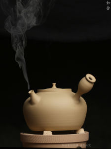 Handmade Shantou Sand Kettle Outdoor Electric Ceramic Stove Side Handle Water Boiler Pure Color Traditional Chinese Style Tea Set