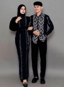 DRESS COUPLE PASANGAN - DRESS TENUN COUPLE - DRESS PADMA HITAM